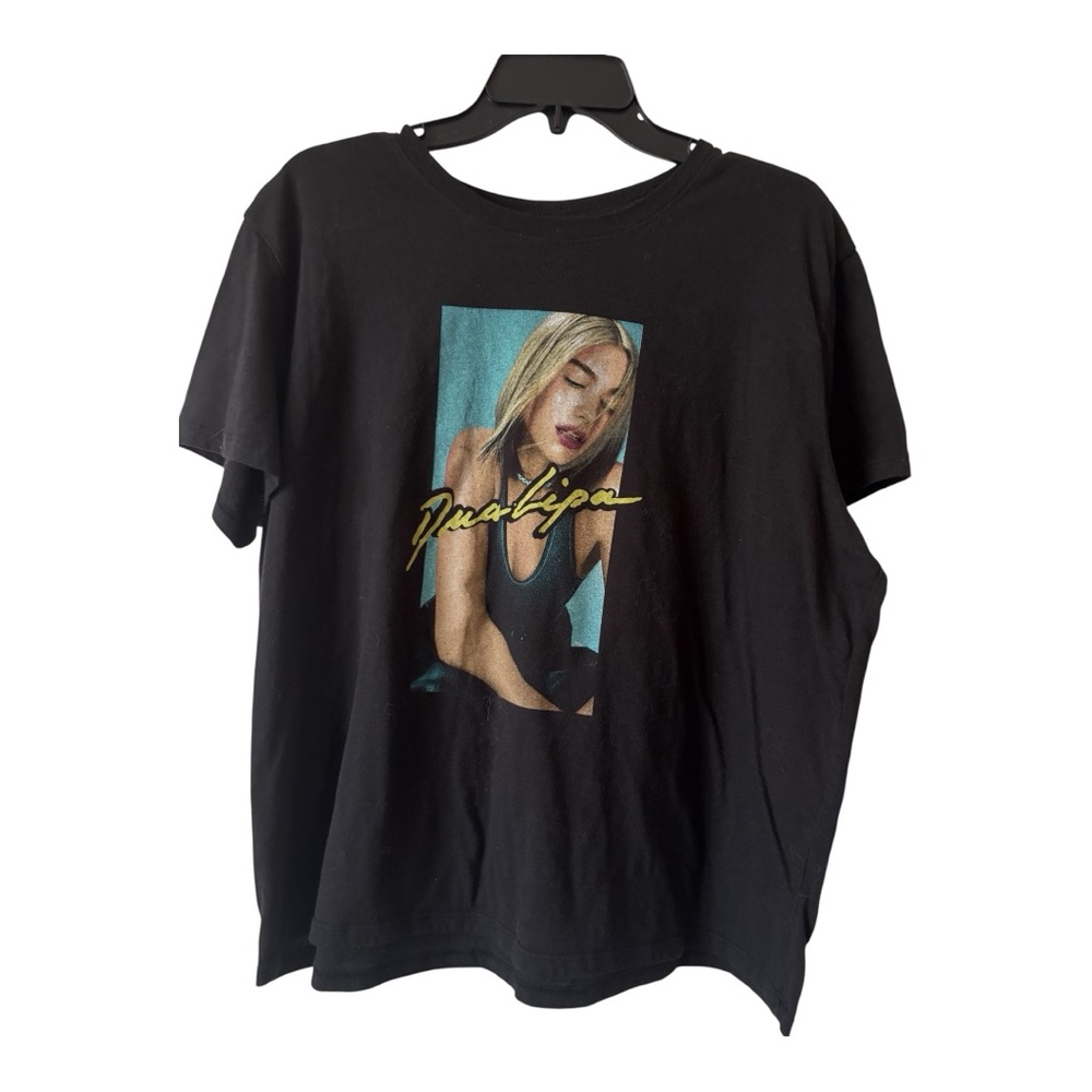 Black Graphic Dua Lipa Tee, Size 2 XL
